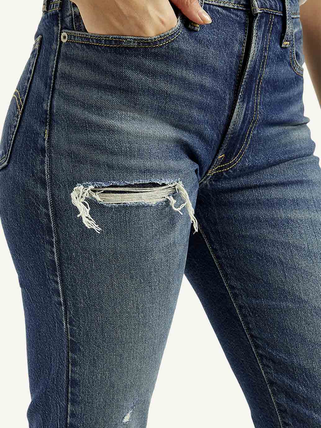 Women's Blue Wedgie Straight Fit High Rise Jeans - Image 4
