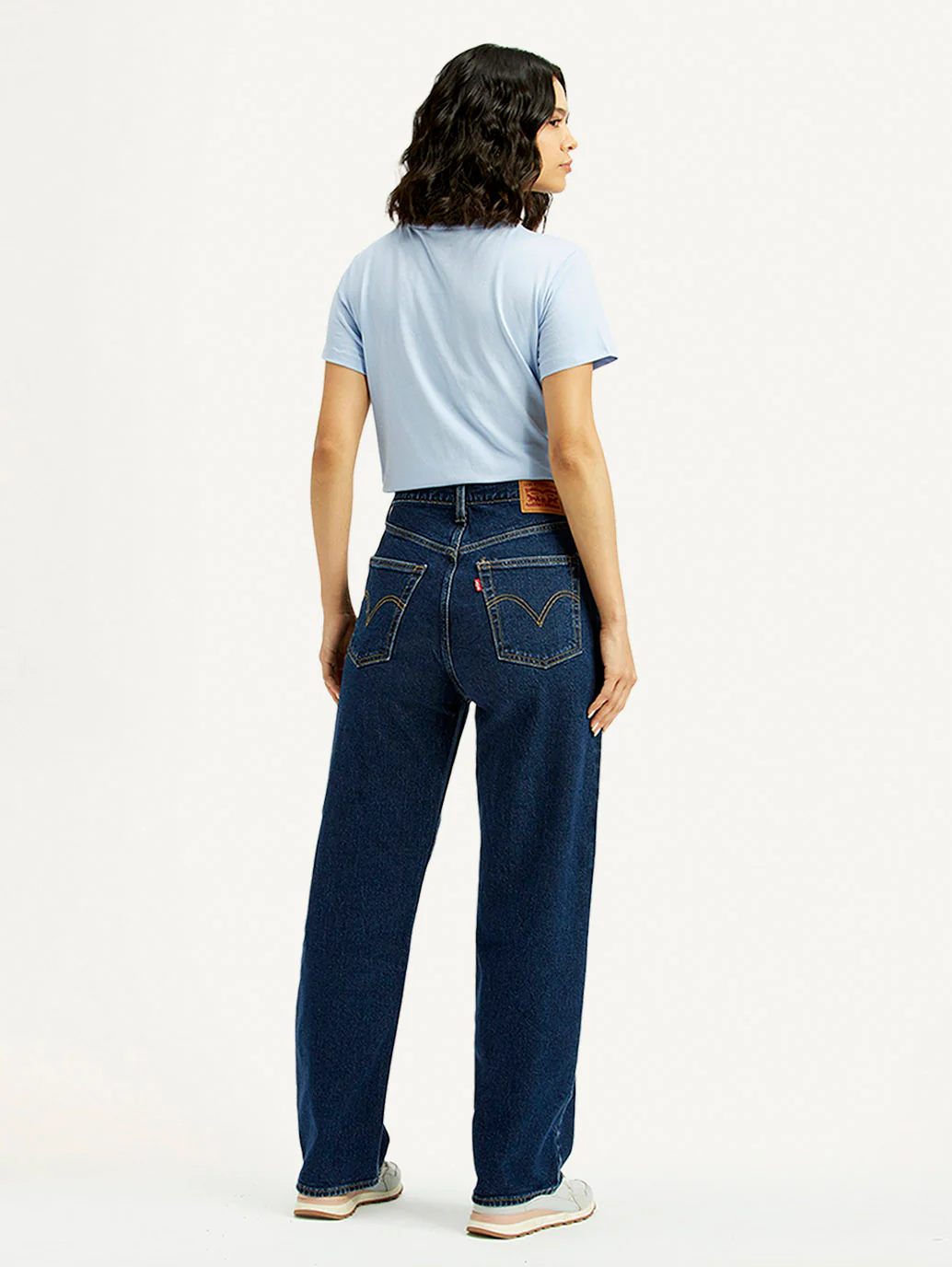 Women's Indigo Ribcage Straight Fit High Rise Jeans - Image 4