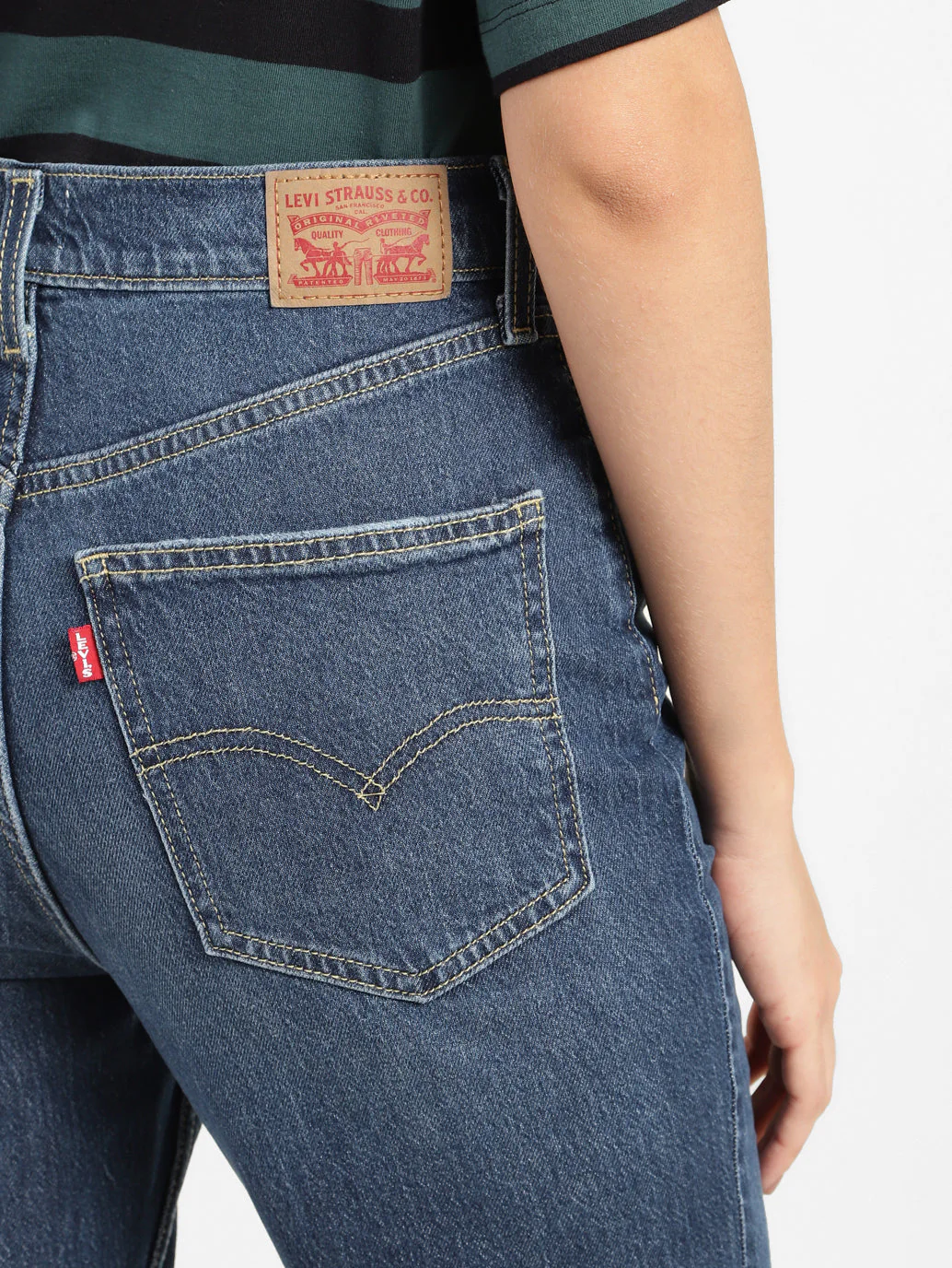 Women's 70s Blue Straight Fit High Rise Jeans - Image 6