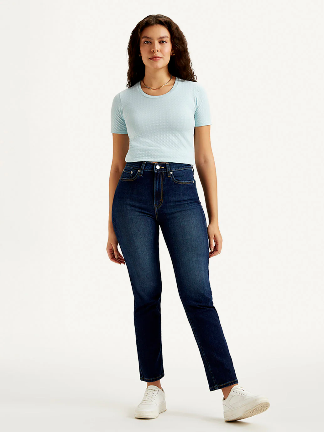 Women's Navy Blue Wedgie Straight Fit Mid Rise Jeans - Image 2