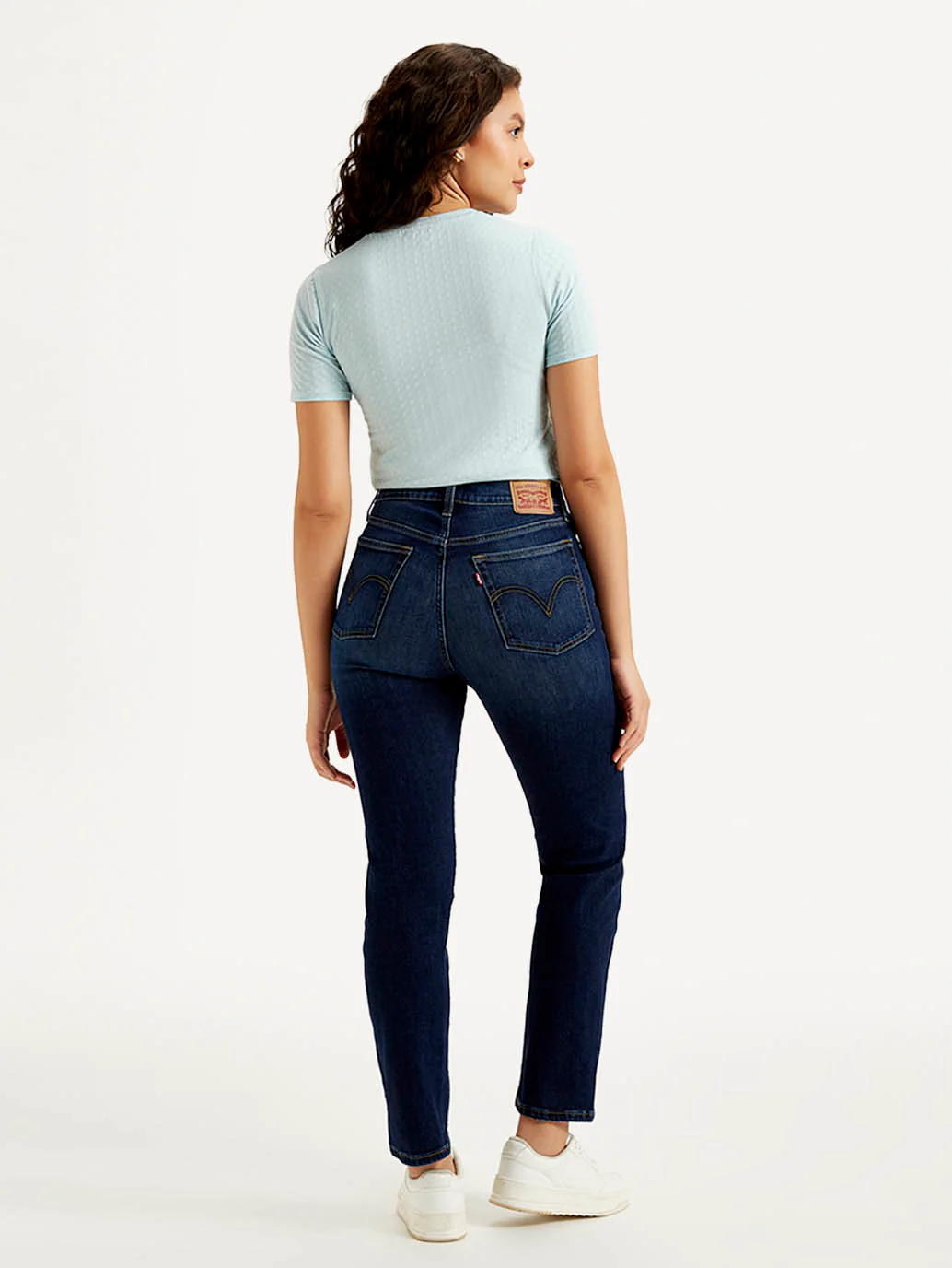 Women's Navy Blue Wedgie Straight Fit Mid Rise Jeans - Image 4