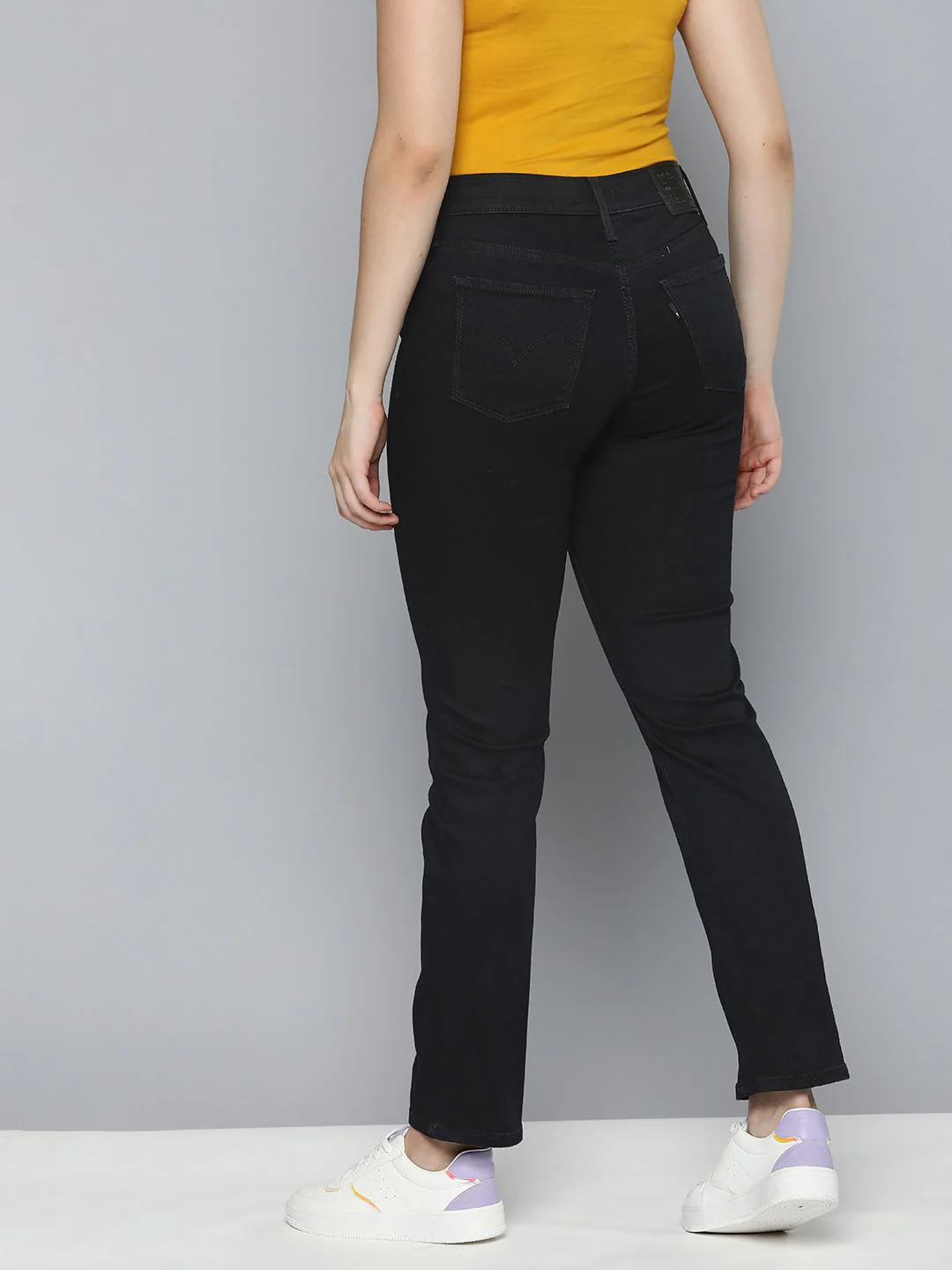 Women's 314 Black Straight Fit High Rise Jeans - Image 3