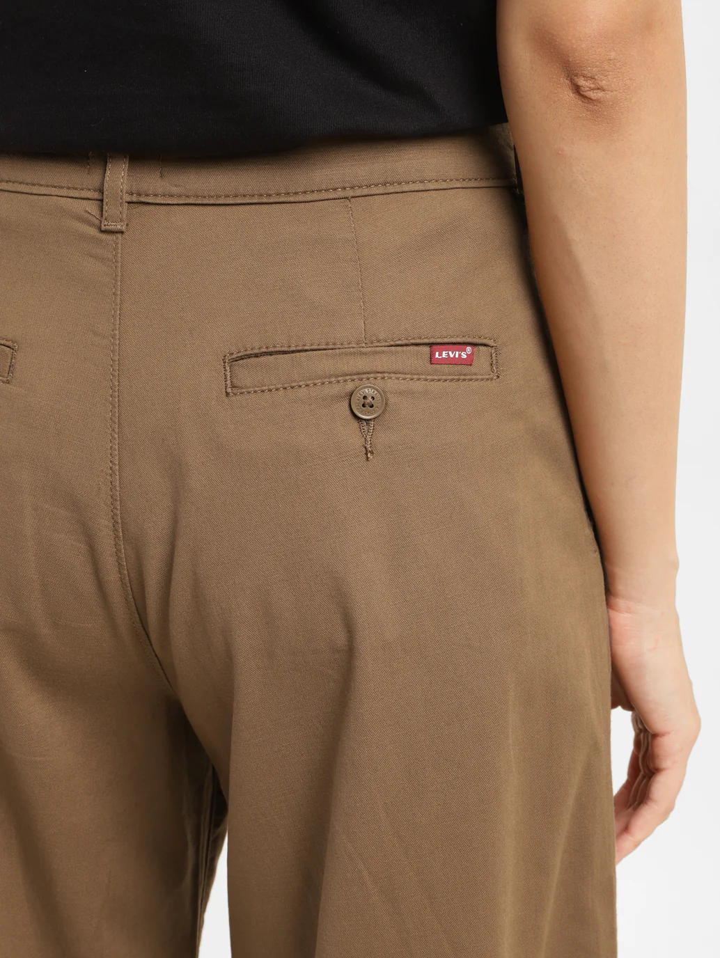 Women's High Rise Tan Wide Leg Trousers - Image 5