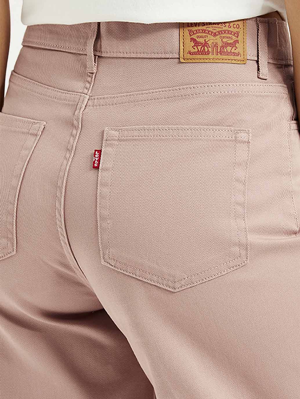 Women's Pink Wideleg Fit High Rise Jeans - Image 4