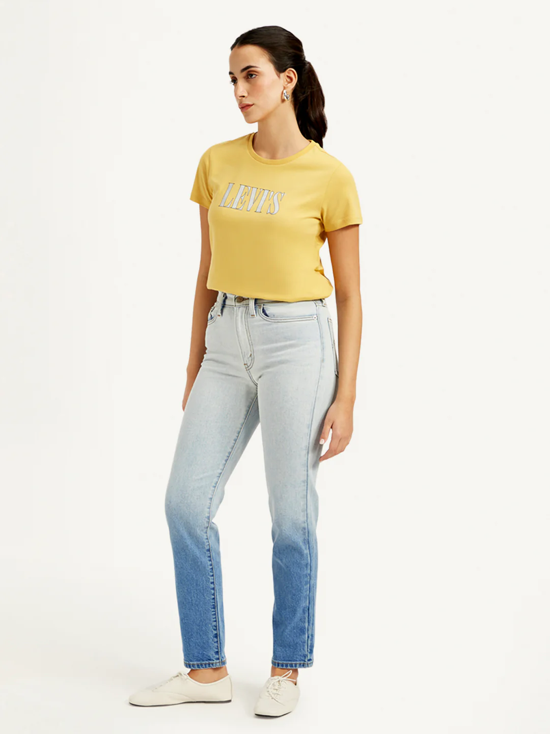 Women's Blue Wedgie Straight Fit High Rise Jeans - Image 4