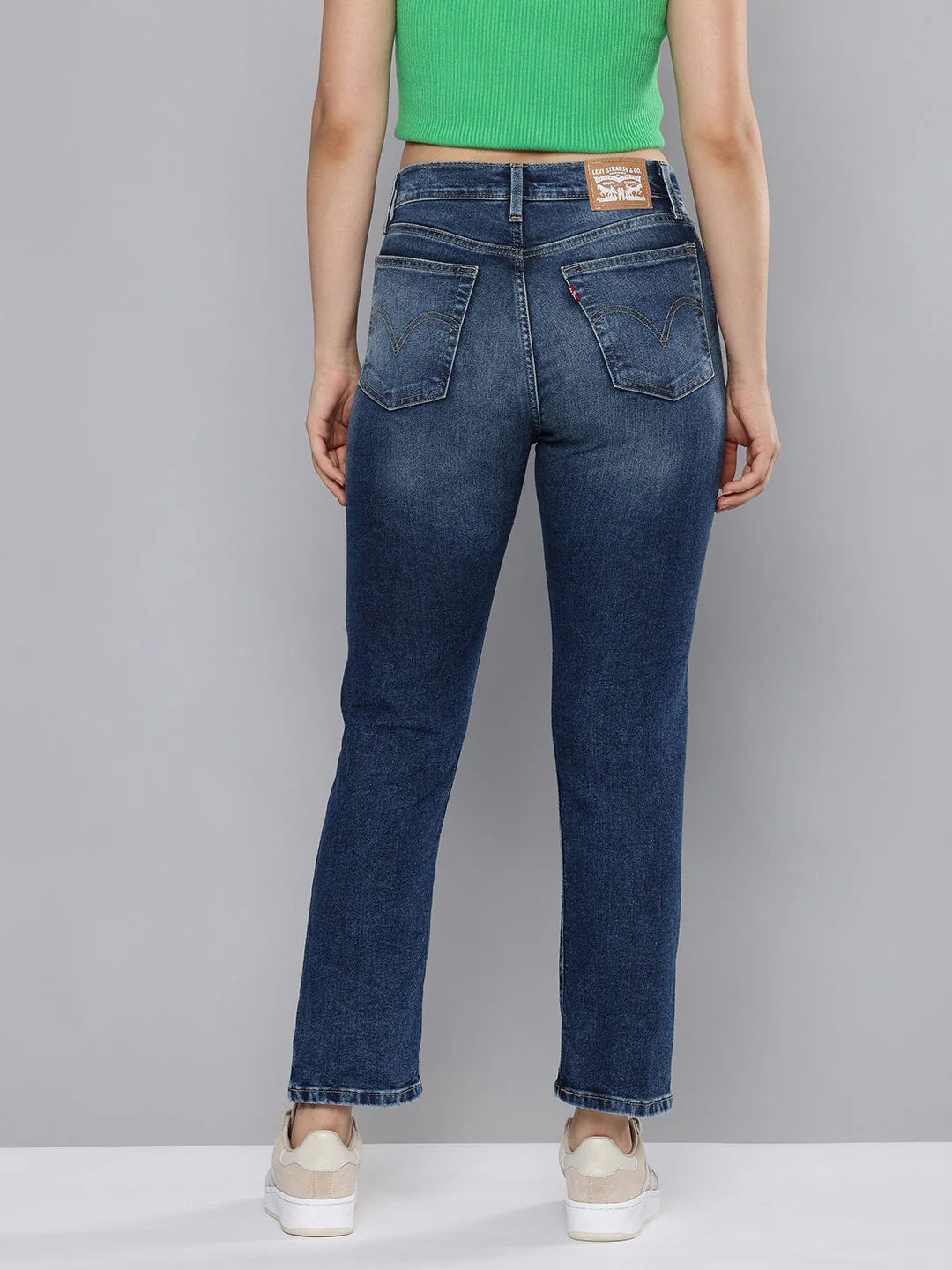 Women's Blue Wedgie Straight Fit High Rise Jeans - Image 2