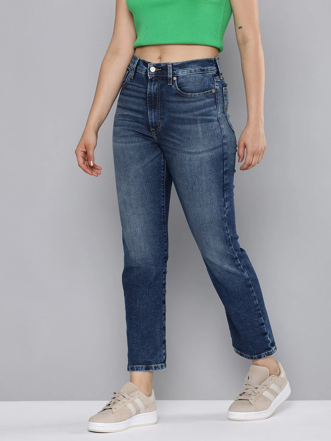 Women's Blue Wedgie Straight Fit High Rise Jeans - Image 3