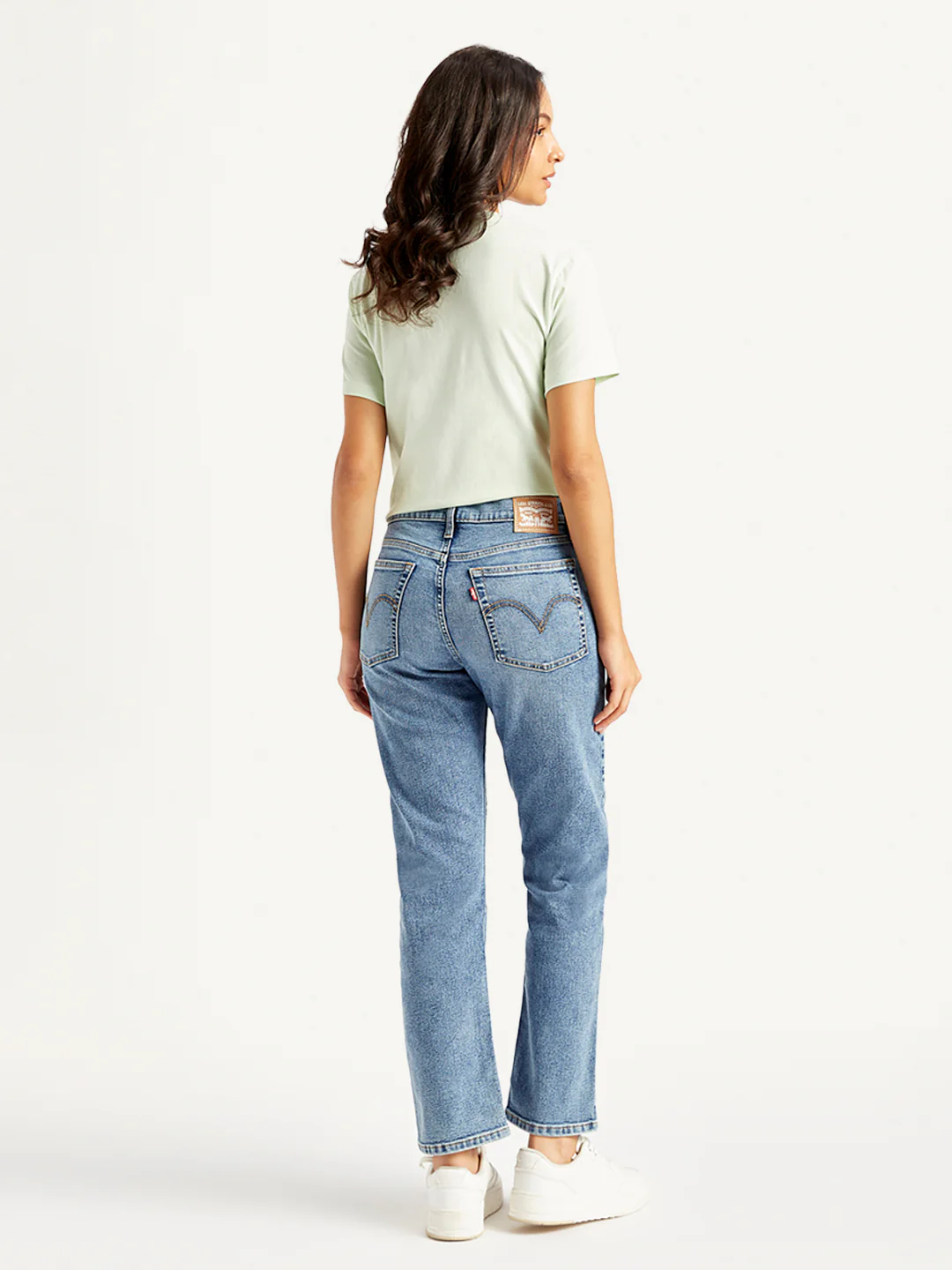 Women's Blue Wedgie Straight Fit Mid Rise Jeans - Image 3