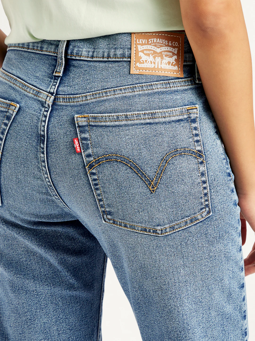 Women's Blue Wedgie Straight Fit Mid Rise Jeans - Image 5