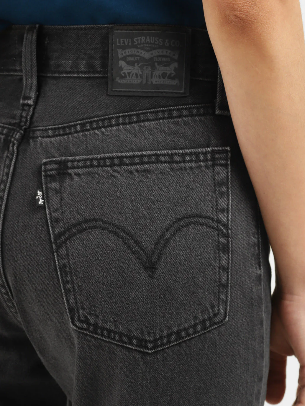 Women's Black Wedgie Straight Fit High Rise Jeans - Image 6