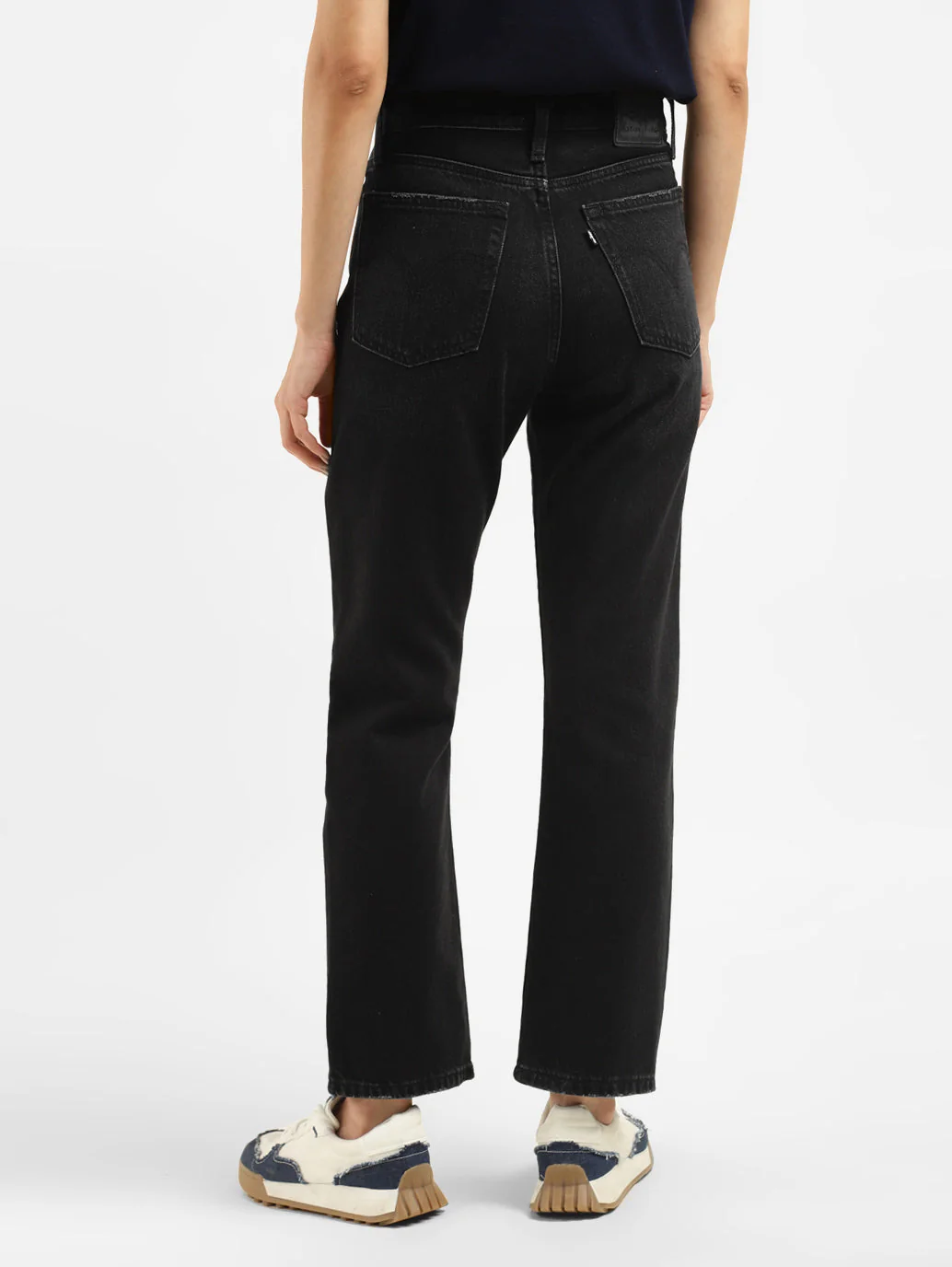 Women's Black Wedgie Straight Fit High Rise Jeans - Image 3