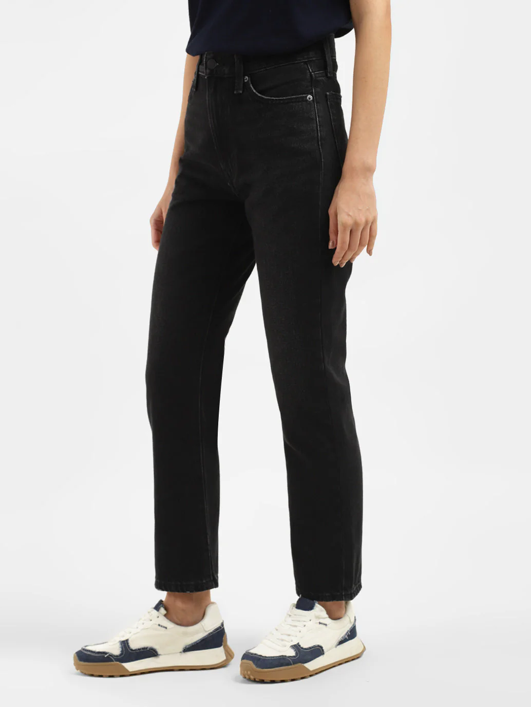 Women's Black Wedgie Straight Fit High Rise Jeans - Image 4