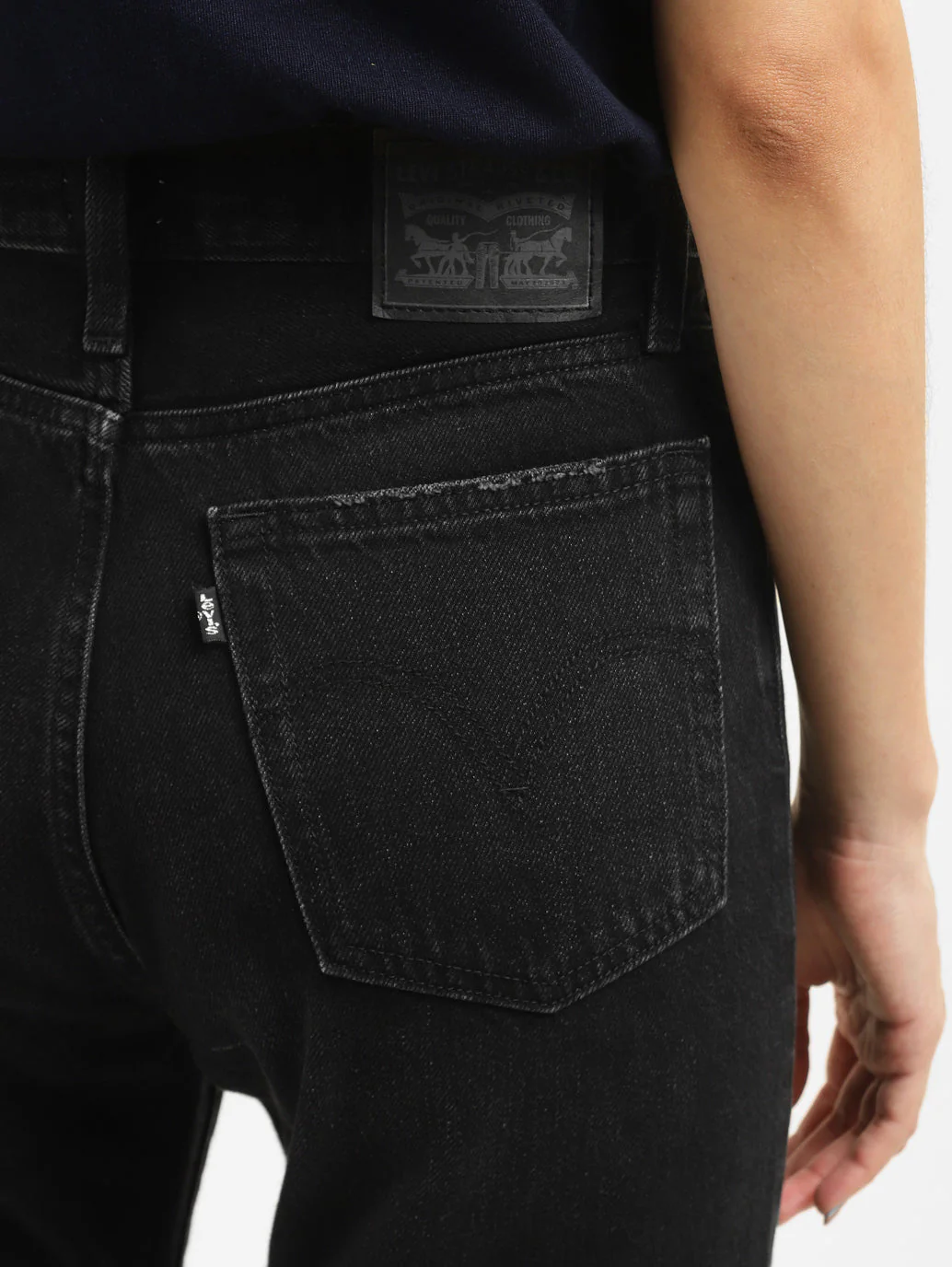 Women's Black Wedgie Straight Fit High Rise Jeans - Image 5