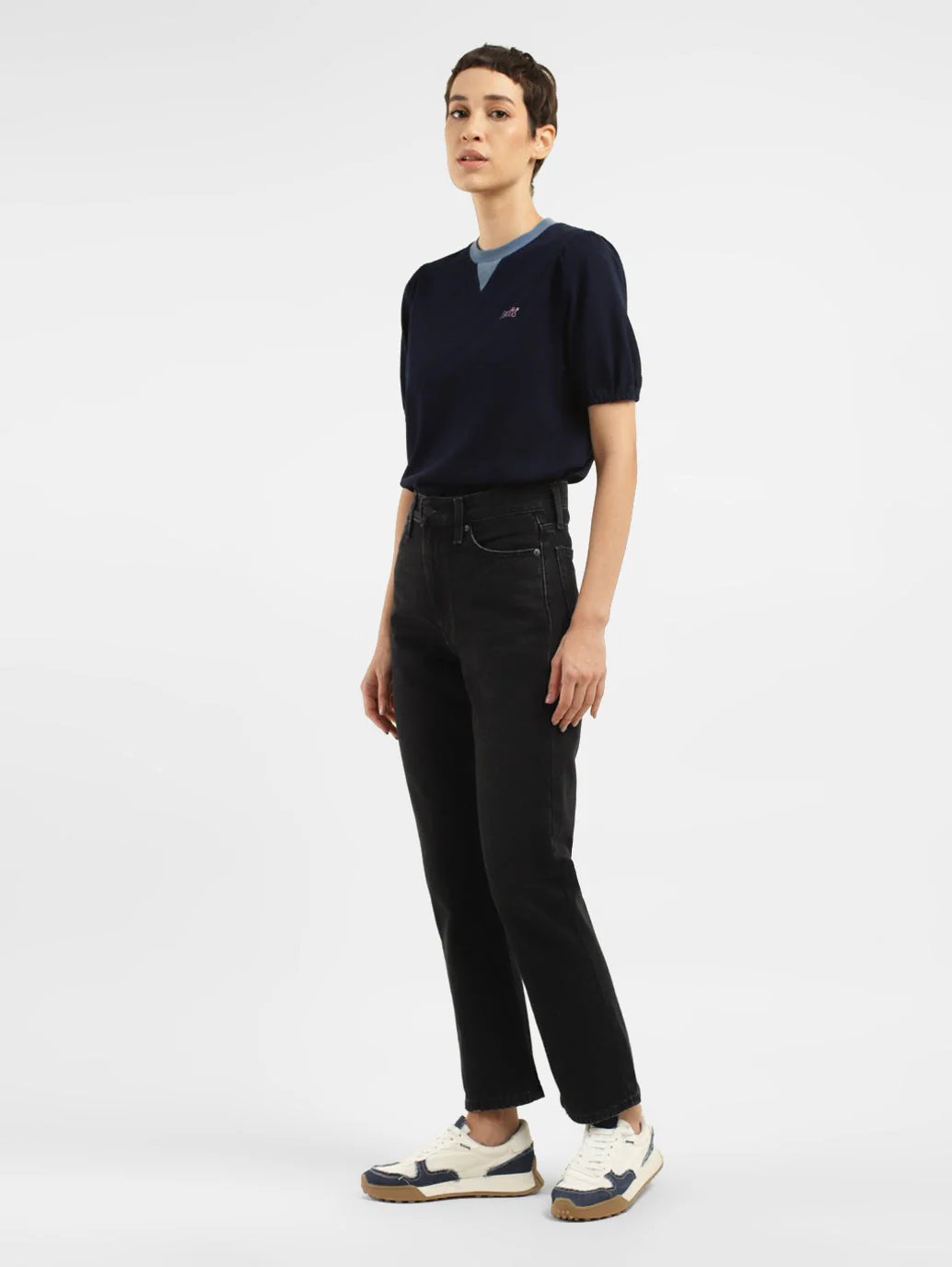 Women's Black Wedgie Straight Fit High Rise Jeans - Image 7