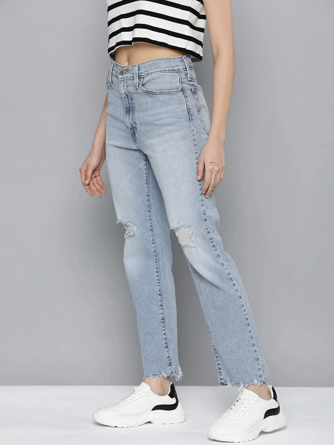 Women's Blue Wedgie Straight Fit High Rise Jeans