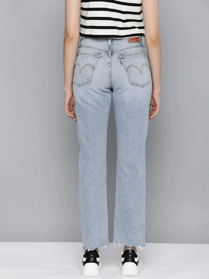 Women's Blue Wedgie Straight Fit High Rise Jeans - Image 2