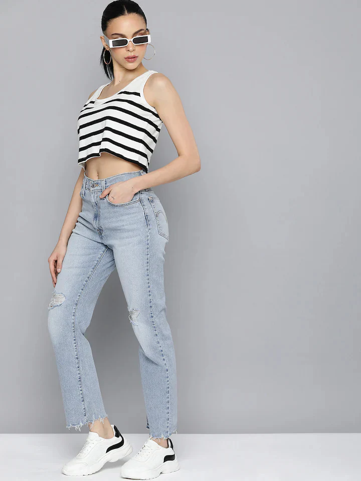 Women's Blue Wedgie Straight Fit High Rise Jeans - Image 3