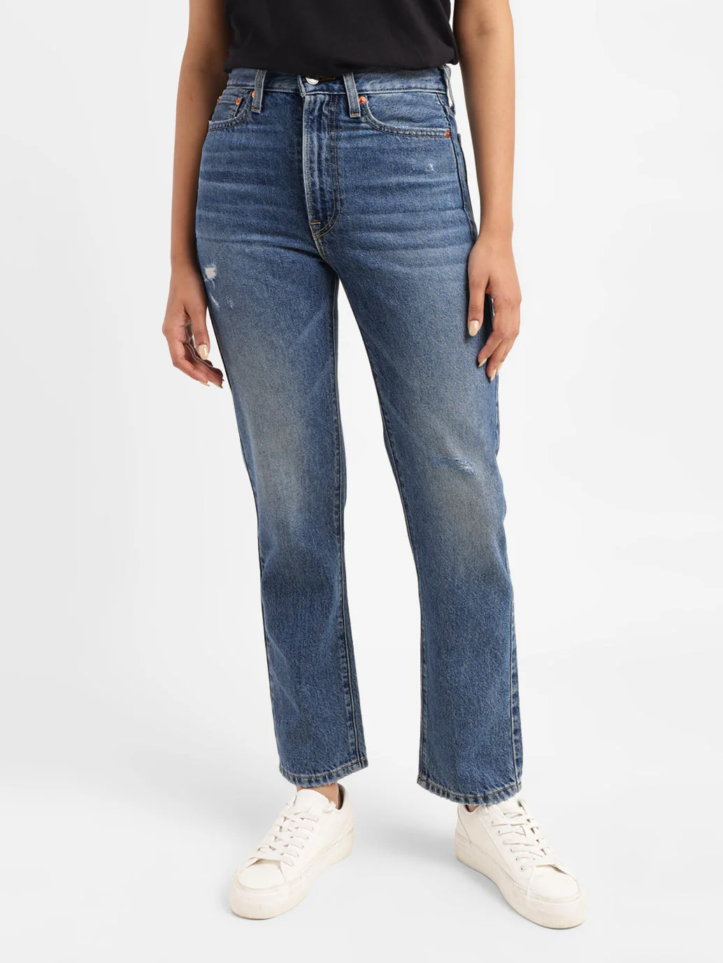 Women's Blue Wedgie Straight Fit High Rise Jeans - Image 2