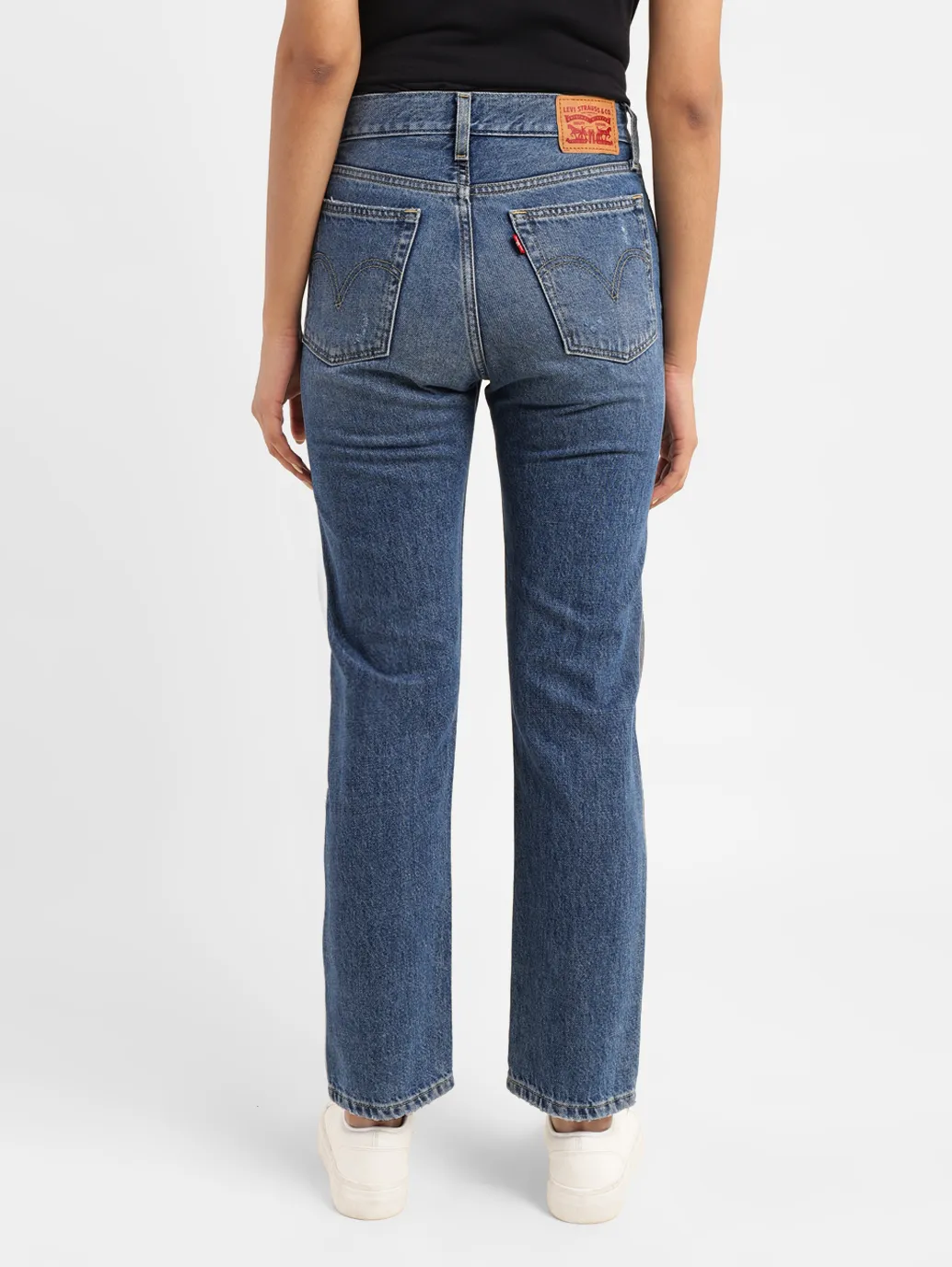 Women's Blue Wedgie Straight Fit High Rise Jeans - Image 3