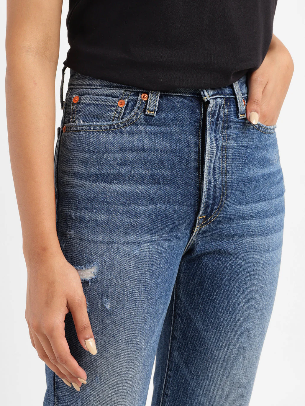 Women's Blue Wedgie Straight Fit High Rise Jeans - Image 4