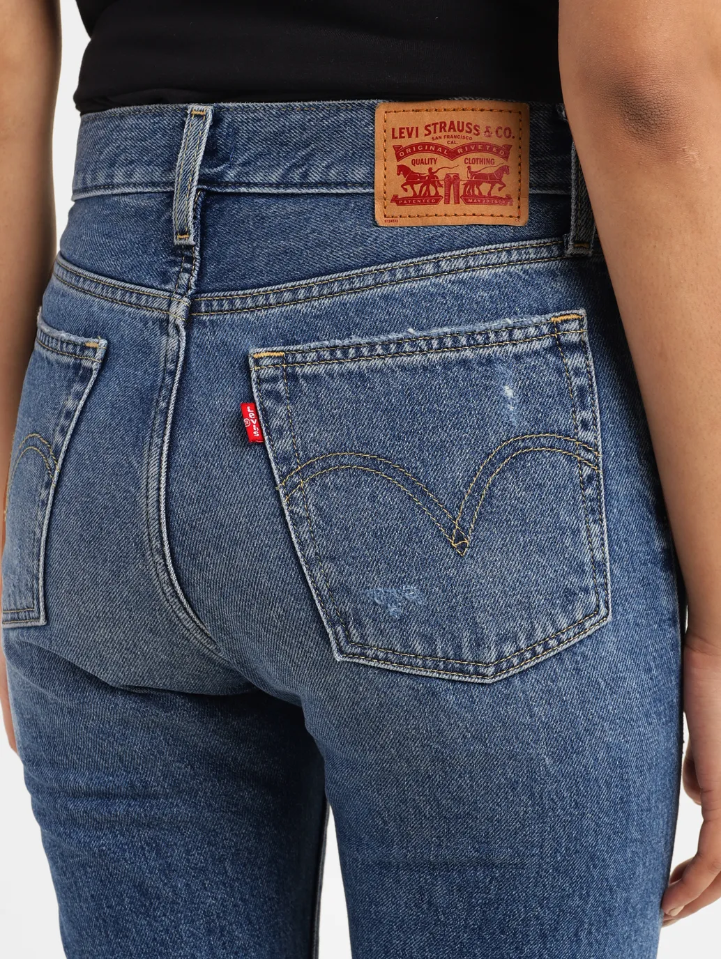 Women's Blue Wedgie Straight Fit High Rise Jeans - Image 6