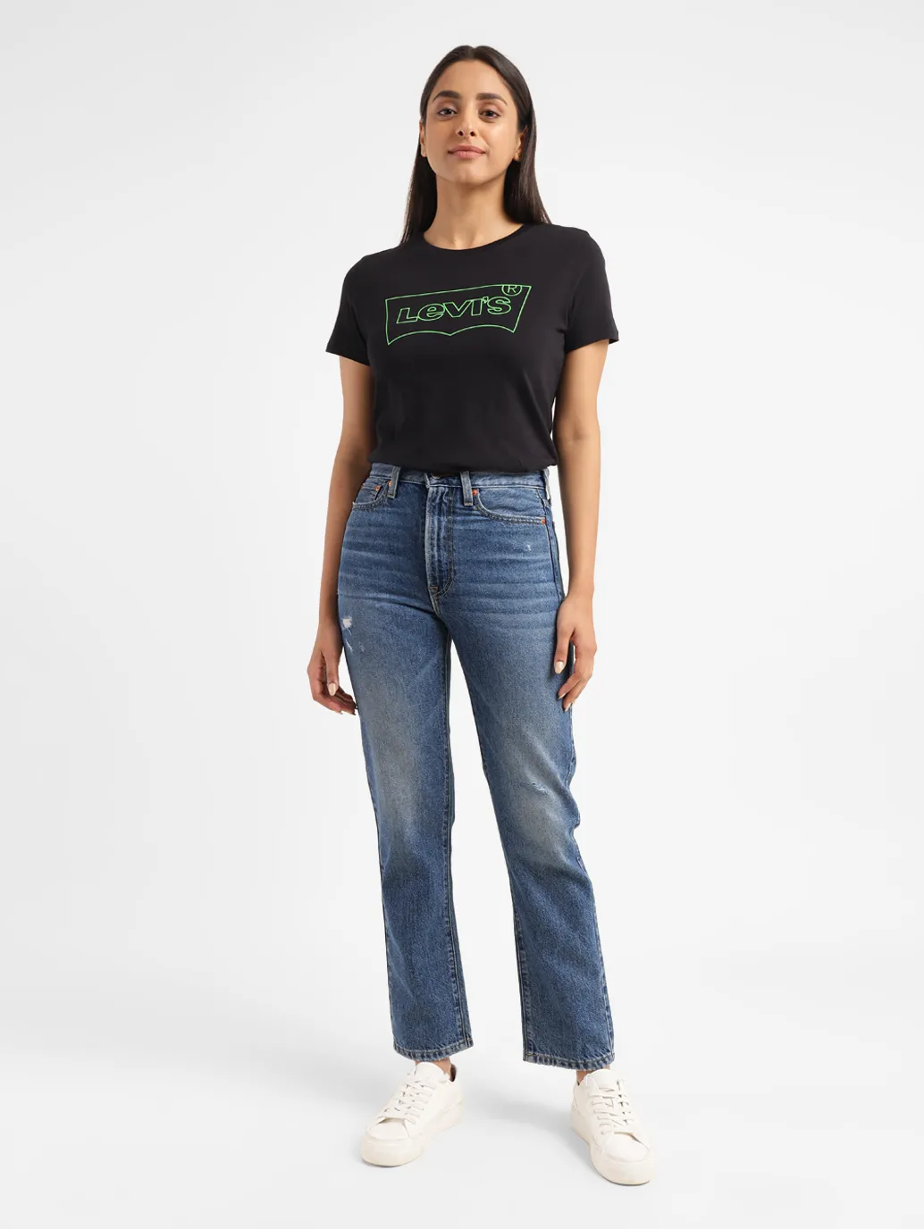 Women's Blue Wedgie Straight Fit High Rise Jeans - Image 8