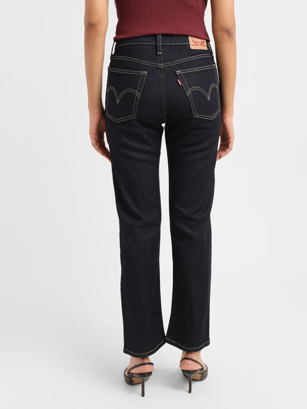 Women's Blue Wedgie Straight Fit High Rise Jeans - Image 3