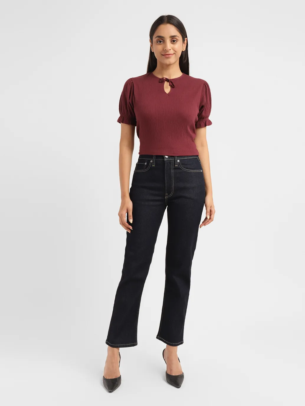 Women's Blue Wedgie Straight Fit High Rise Jeans - Image 7