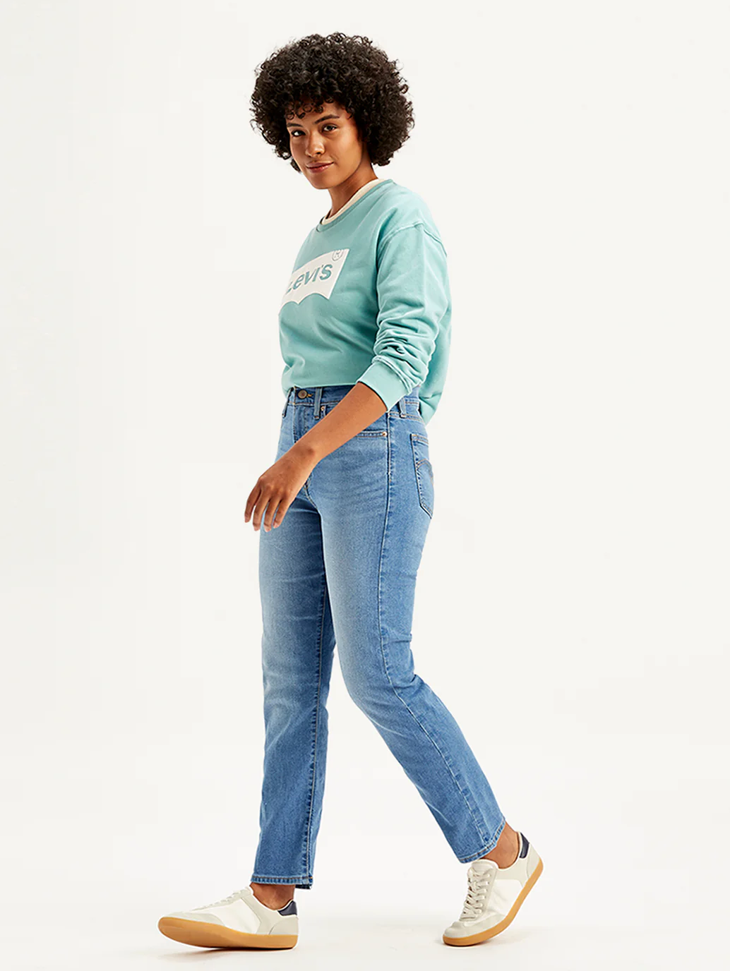 Women's Blue Wedgie Straight Fit High Rise Jeans