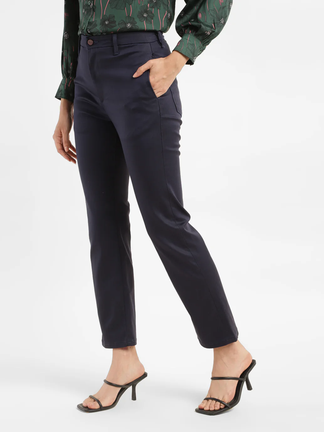 Women's Redloop Navy Blue Wedgie Straight Fit High Rise Jeans - Image 3
