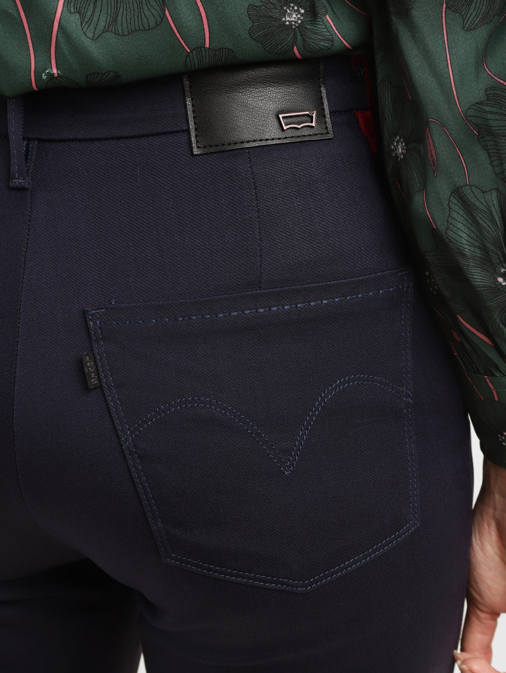 Women's Redloop Navy Blue Wedgie Straight Fit High Rise Jeans - Image 5