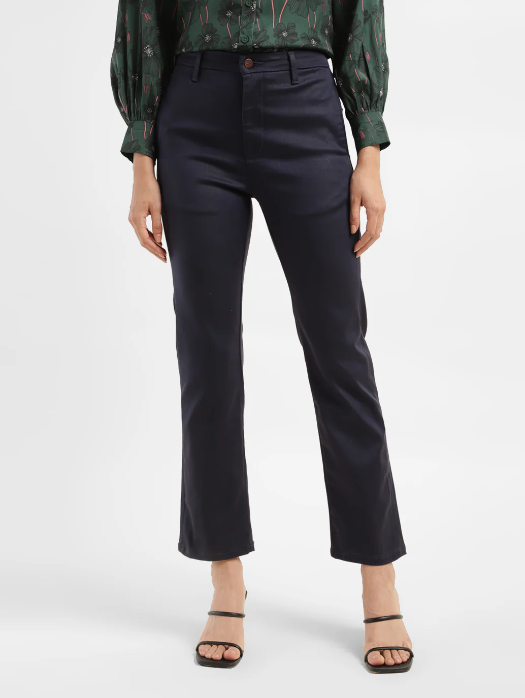 Women's Redloop Navy Blue Wedgie Straight Fit High Rise Jeans - Image 7