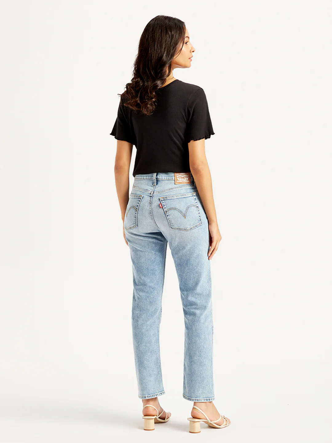 Women's Blue Wedgie Straight Fit Mid Rise Jeans - Image 3