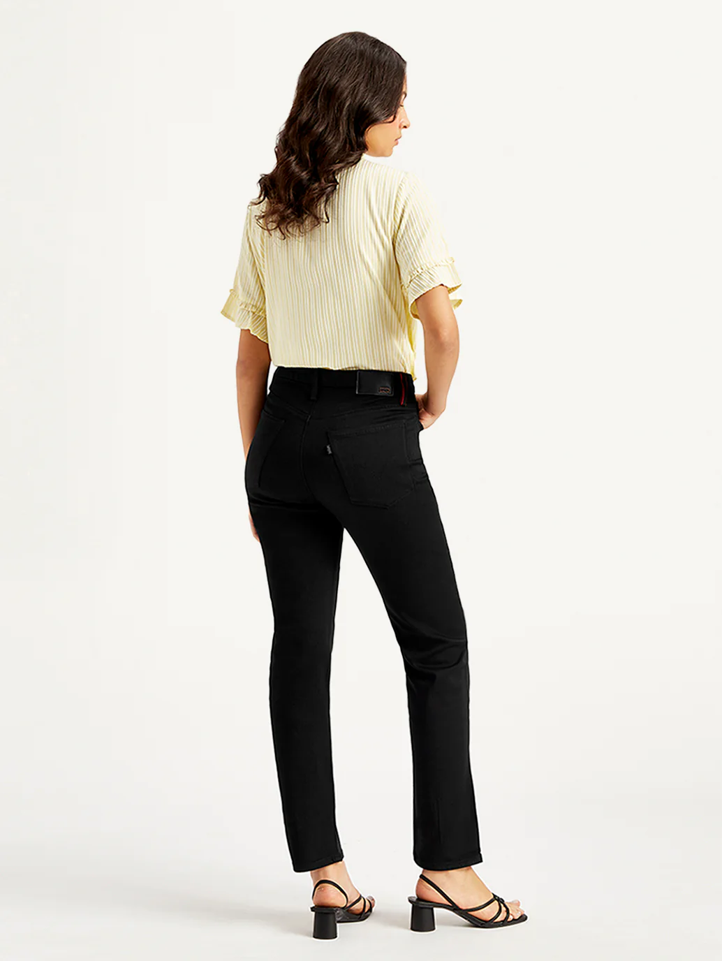 Women's Redloop Black Wedgie Straight Fit High Rise Jeans - Image 3