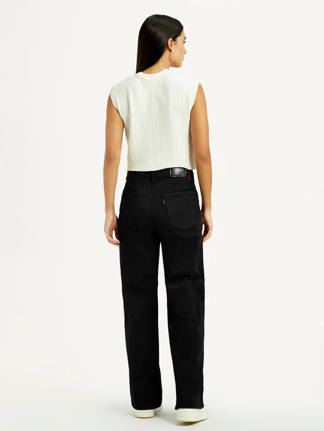 Women's Redloop Black Ribcage Wide Leg Fit High Rise Jeans - Image 3