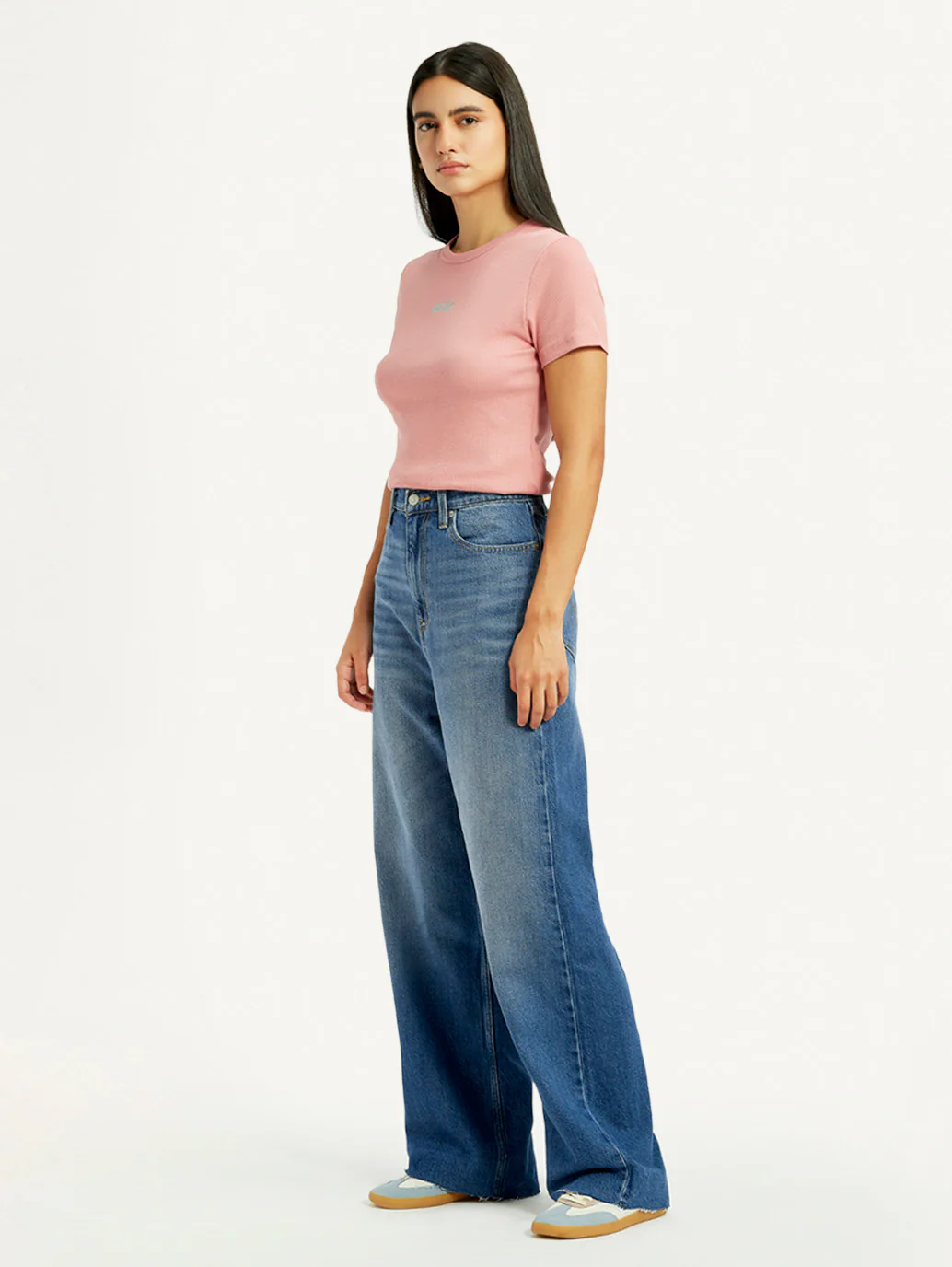 Women's Blue Loose Fit High Rise Jeans - Image 5