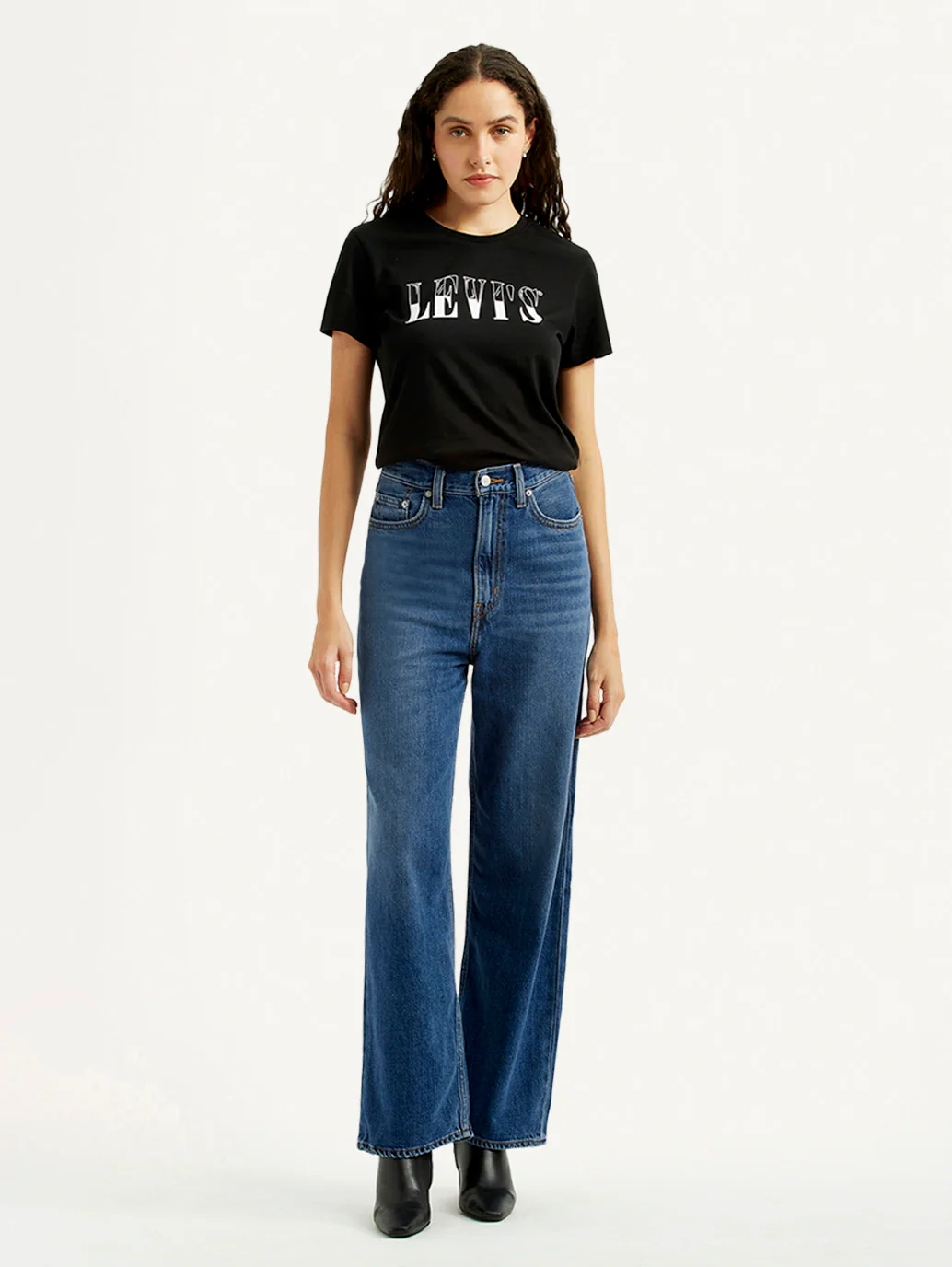 Women's Dark Blue Loose Fit High Rise Jeans - Image 7