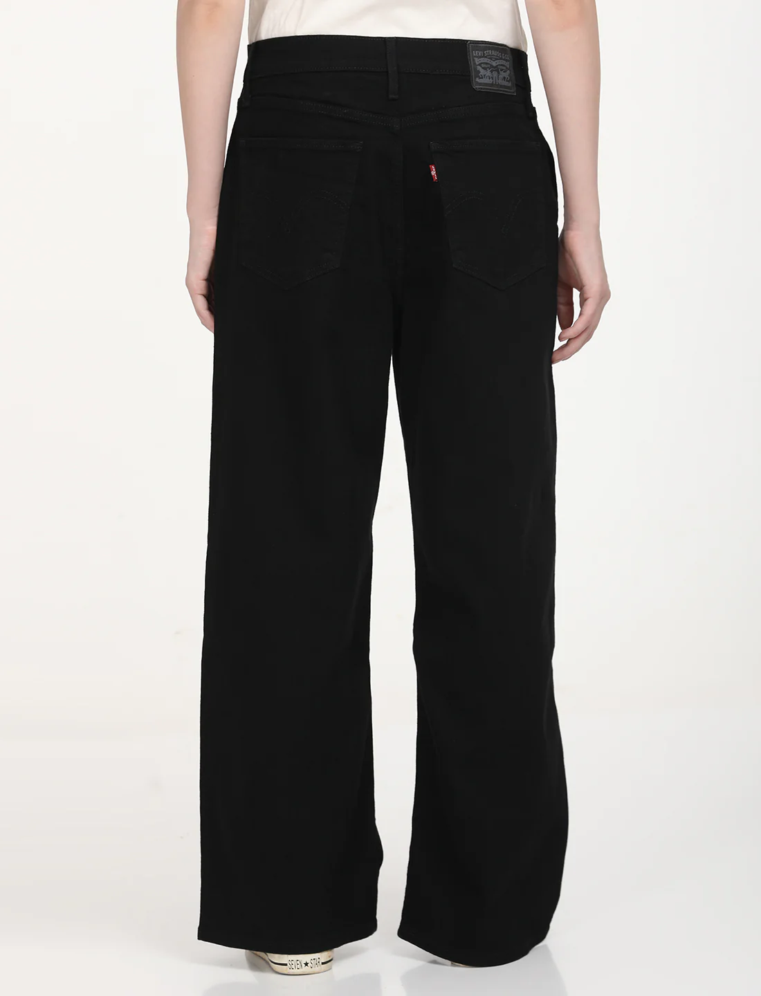 Women's Black Mile High Wide Leg Fit High Rise Jeans - Image 3