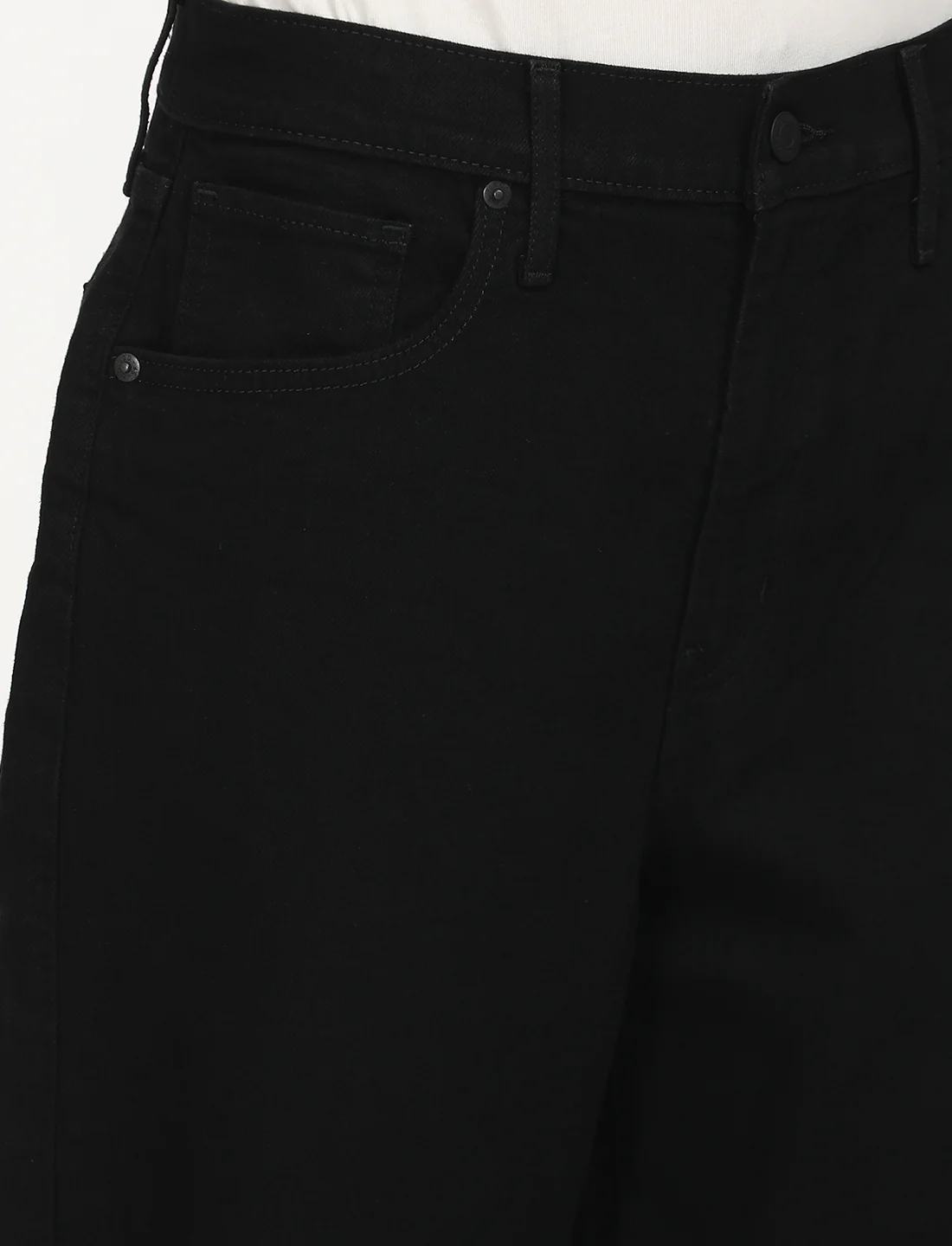 Women's Black Mile High Wide Leg Fit High Rise Jeans - Image 5