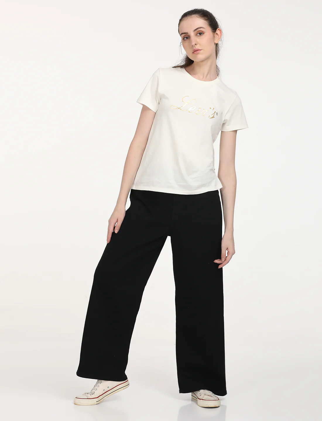 Women's Black Mile High Wide Leg Fit High Rise Jeans - Image 7