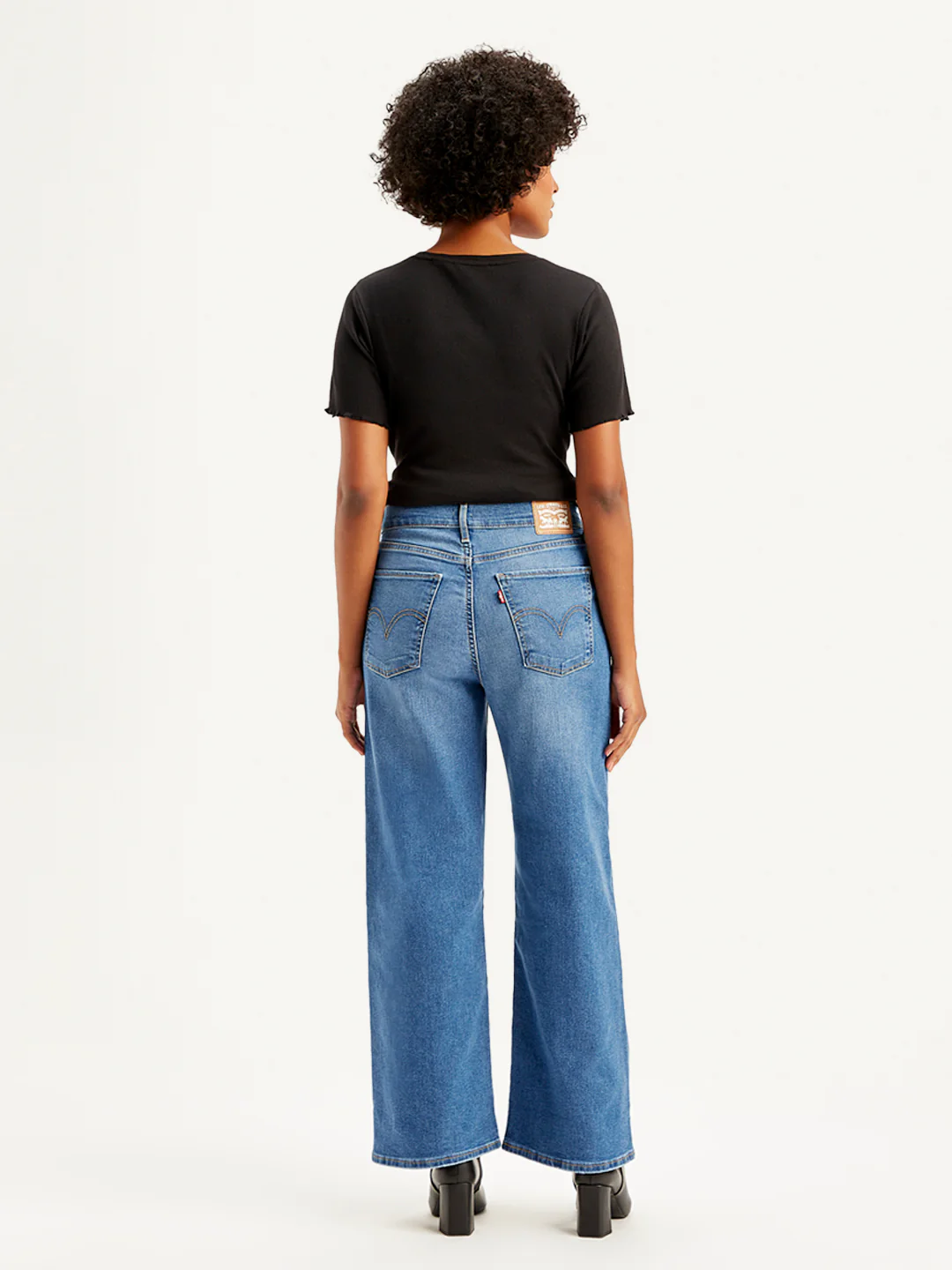 Women's Blue Mile High Wide Leg Fit High Rise Jeans - Image 2