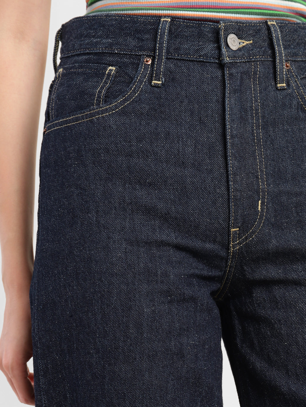 Women's Navy Blue Mile High Wide Leg Fit High Rise Jeans - Image 5