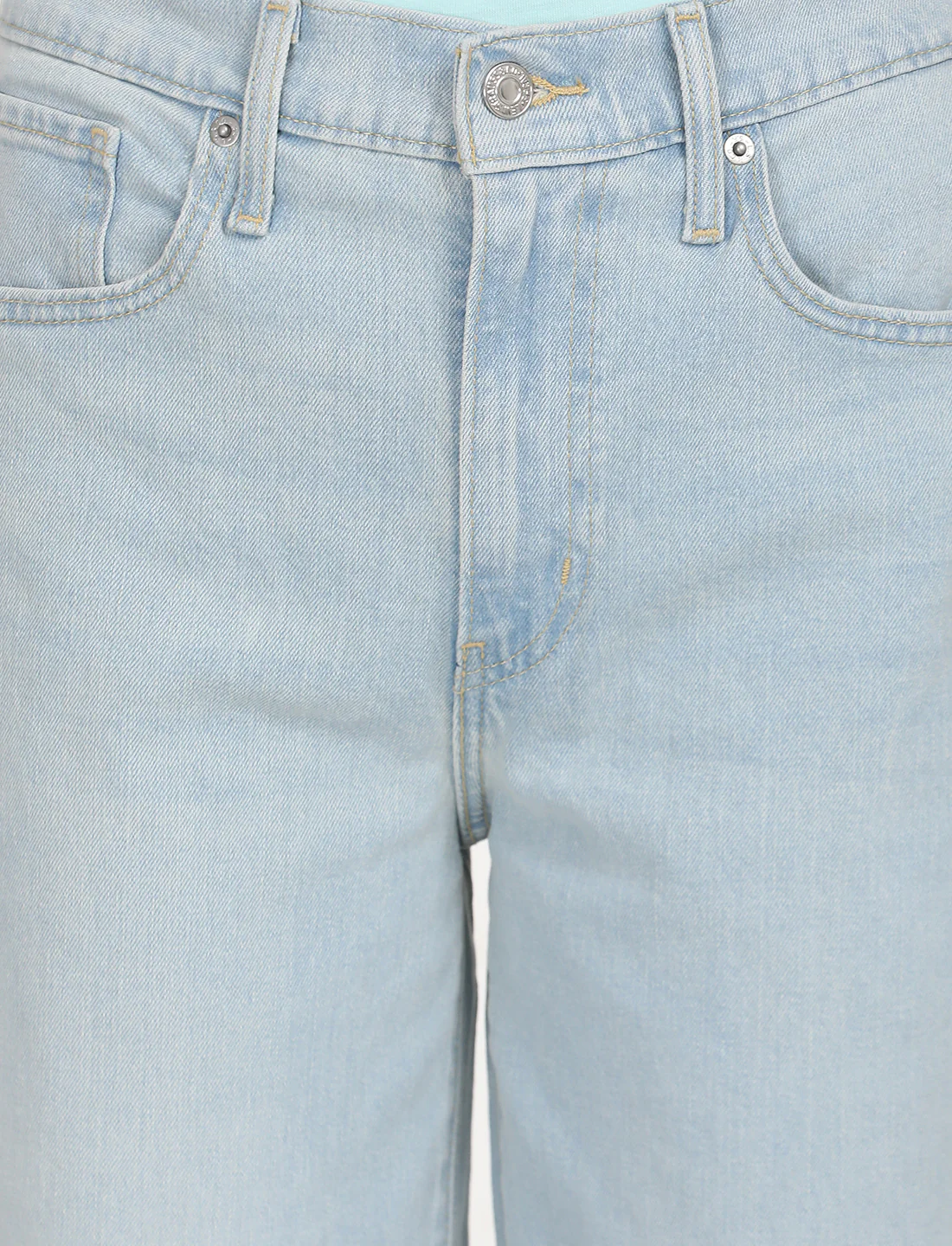 Women's Light Blue Wide Leg Fit High Rise Jeans - Image 4