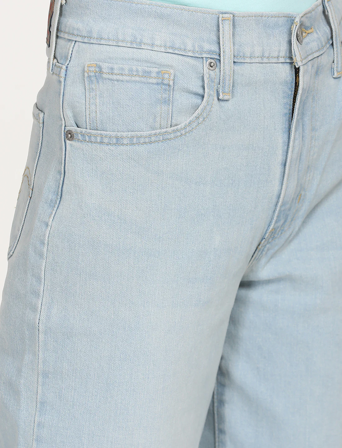 Women's Light Blue Wide Leg Fit High Rise Jeans - Image 5