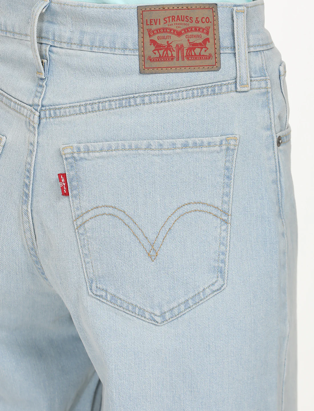 Women's Light Blue Wide Leg Fit High Rise Jeans - Image 6