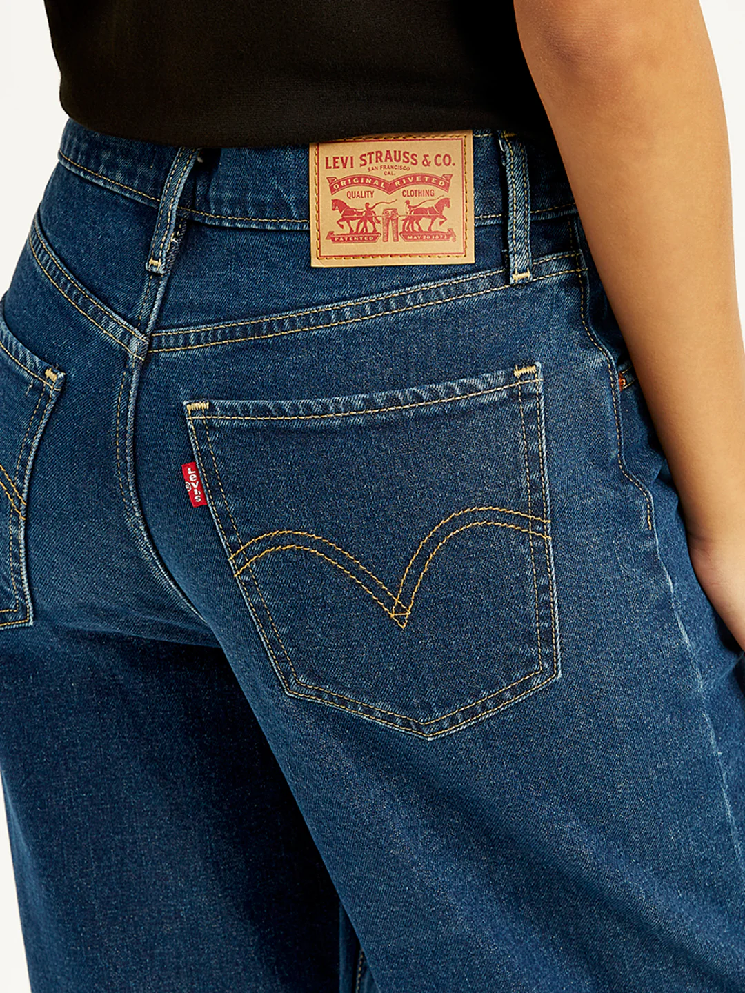 Women's Navy Blue Wide Leg Fit High Rise Jeans - Image 4