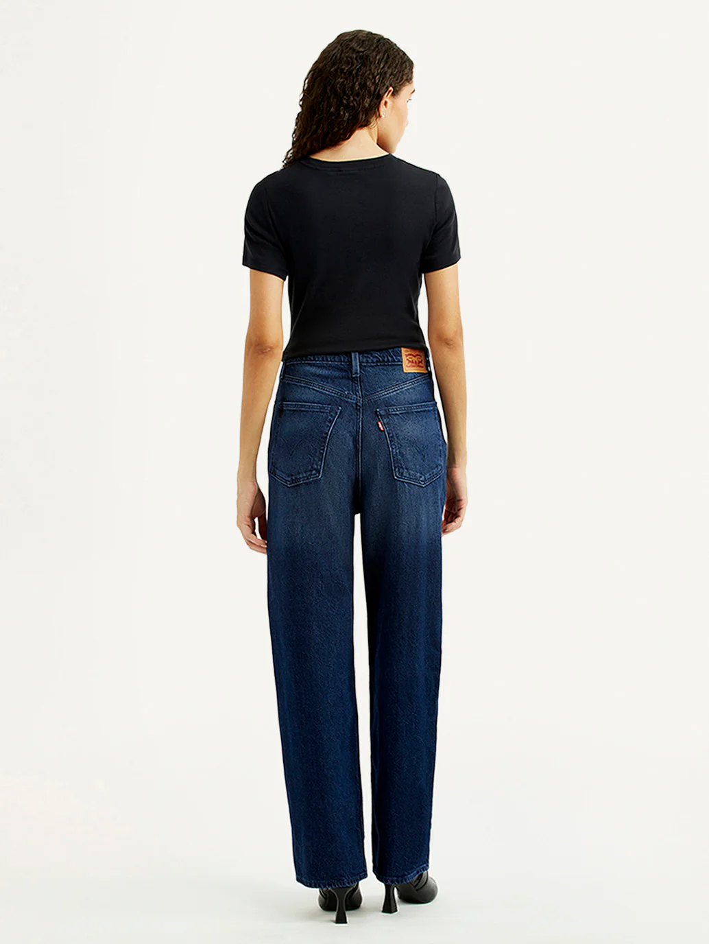 Women's Navy Loose Fit High Rise Jeans - Image 5