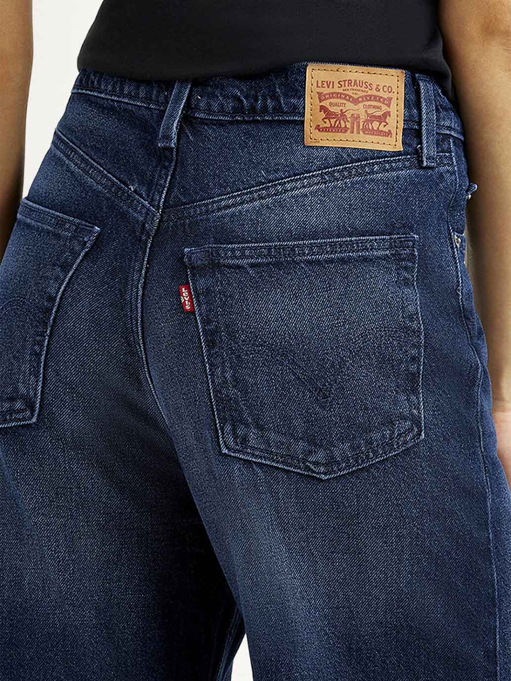 Women's Navy Loose Fit High Rise Jeans - Image 6