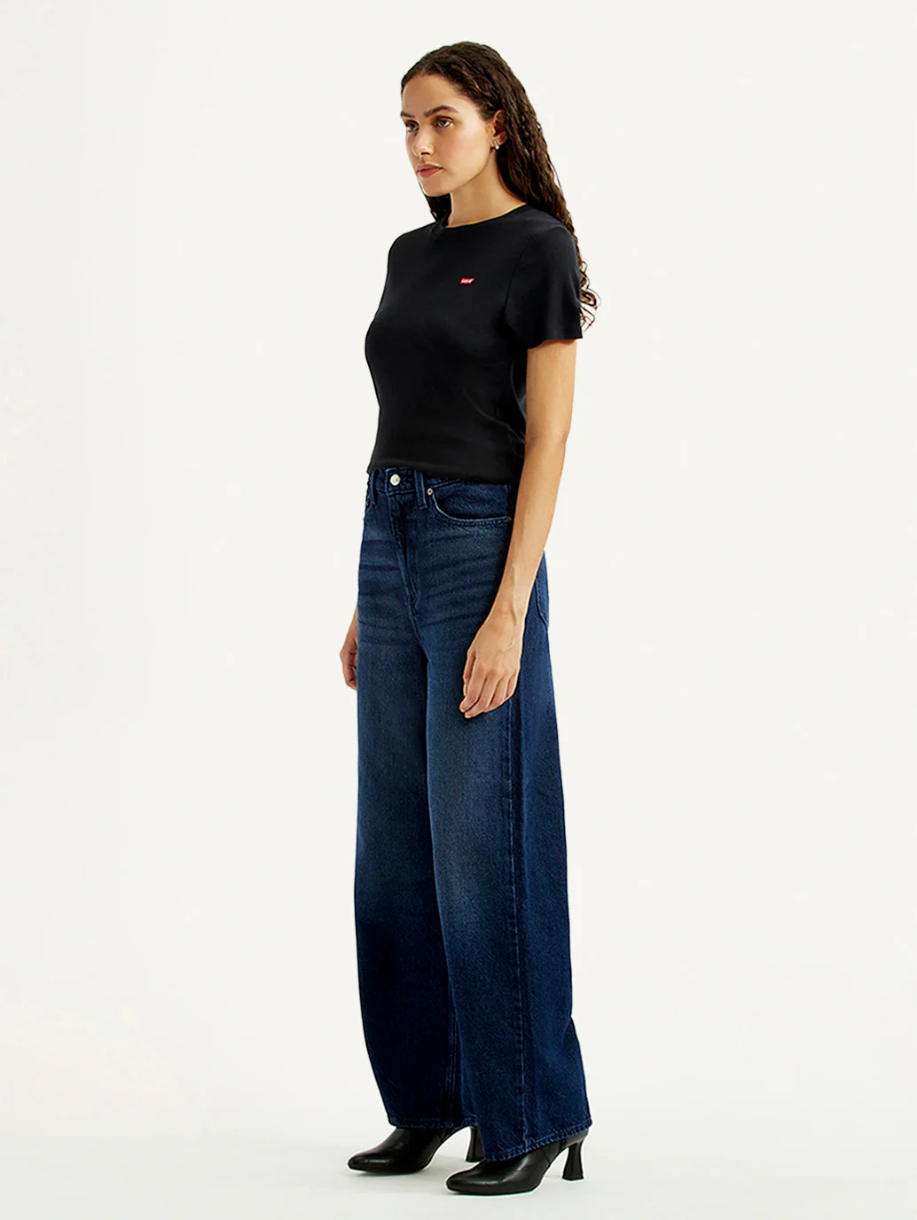 Women's Navy Loose Fit High Rise Jeans - Image 7