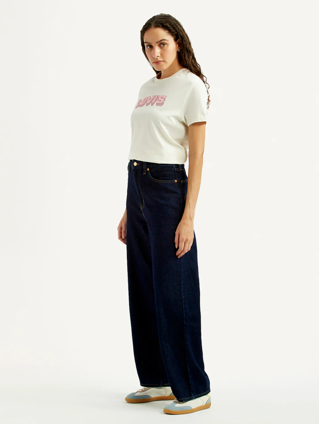 Women's Navy Loose Fit High Rise Jeans - Image 6